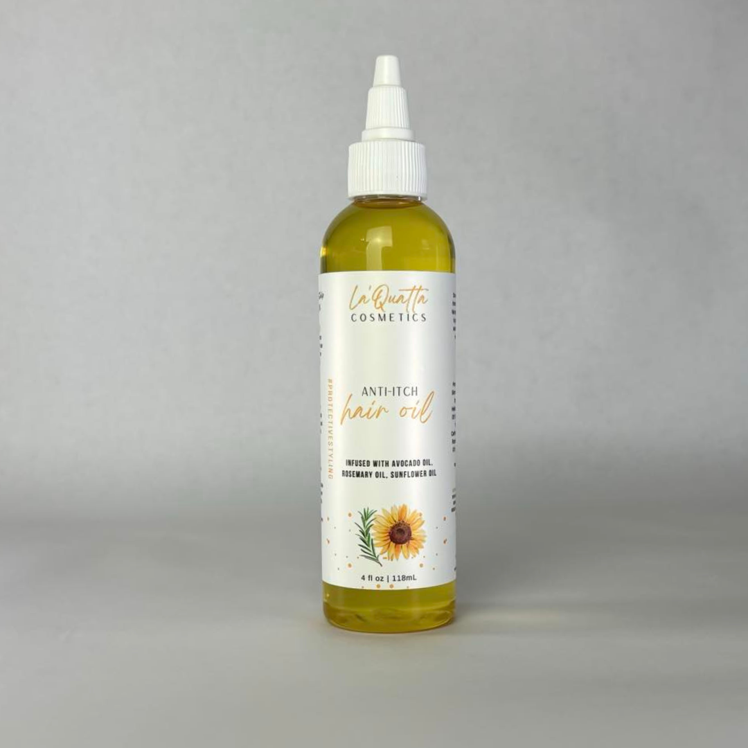 Anti-Itch Hair Oil for scalp relief and moisturizing, promotes healthy hair growth with natural oils