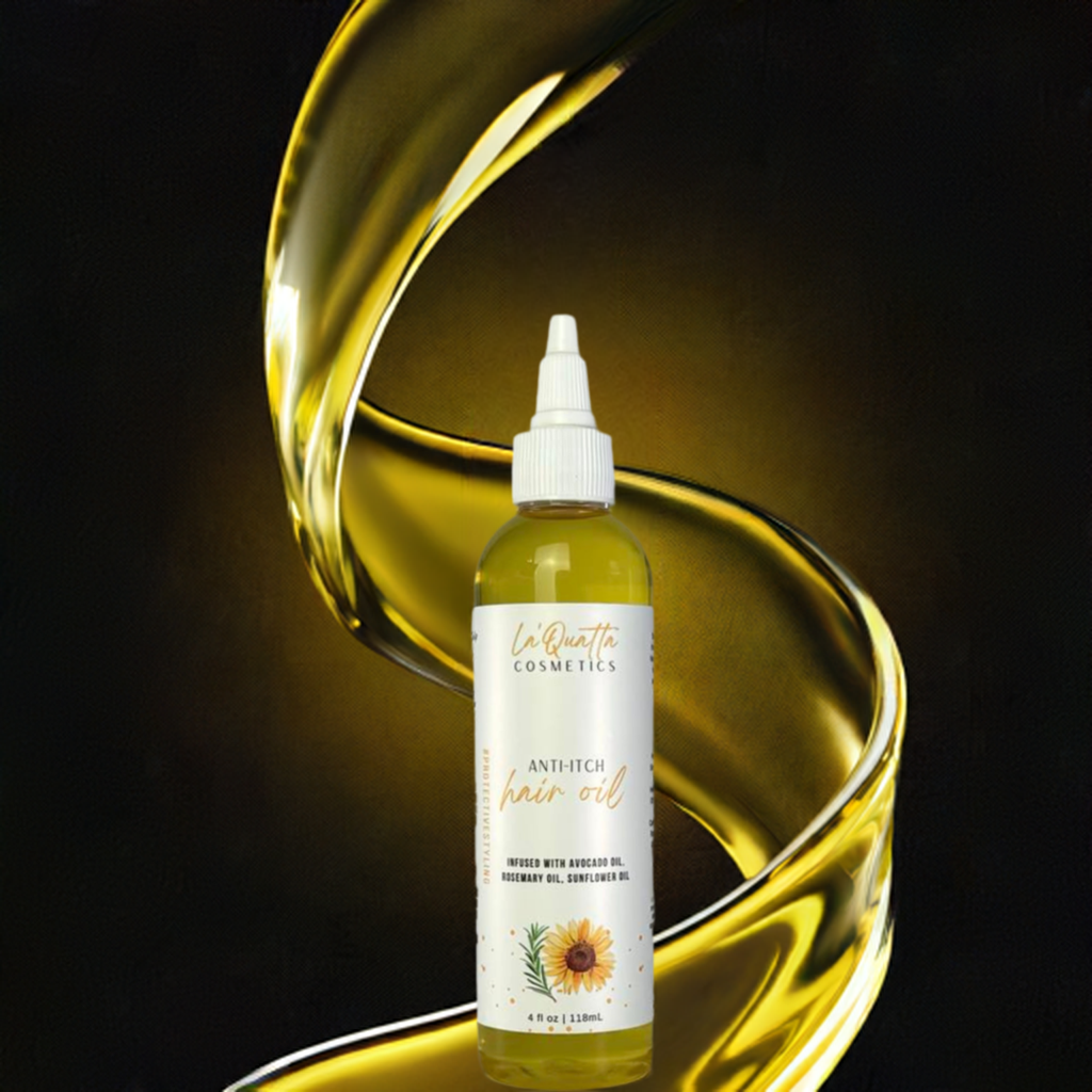 Anti-Itch Hair Oil for scalp relief and moisturizing, promotes healthy hair growth with natural oils